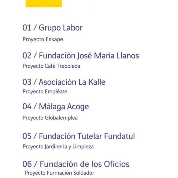 Beneficiarios Fundación VINCI España 2021